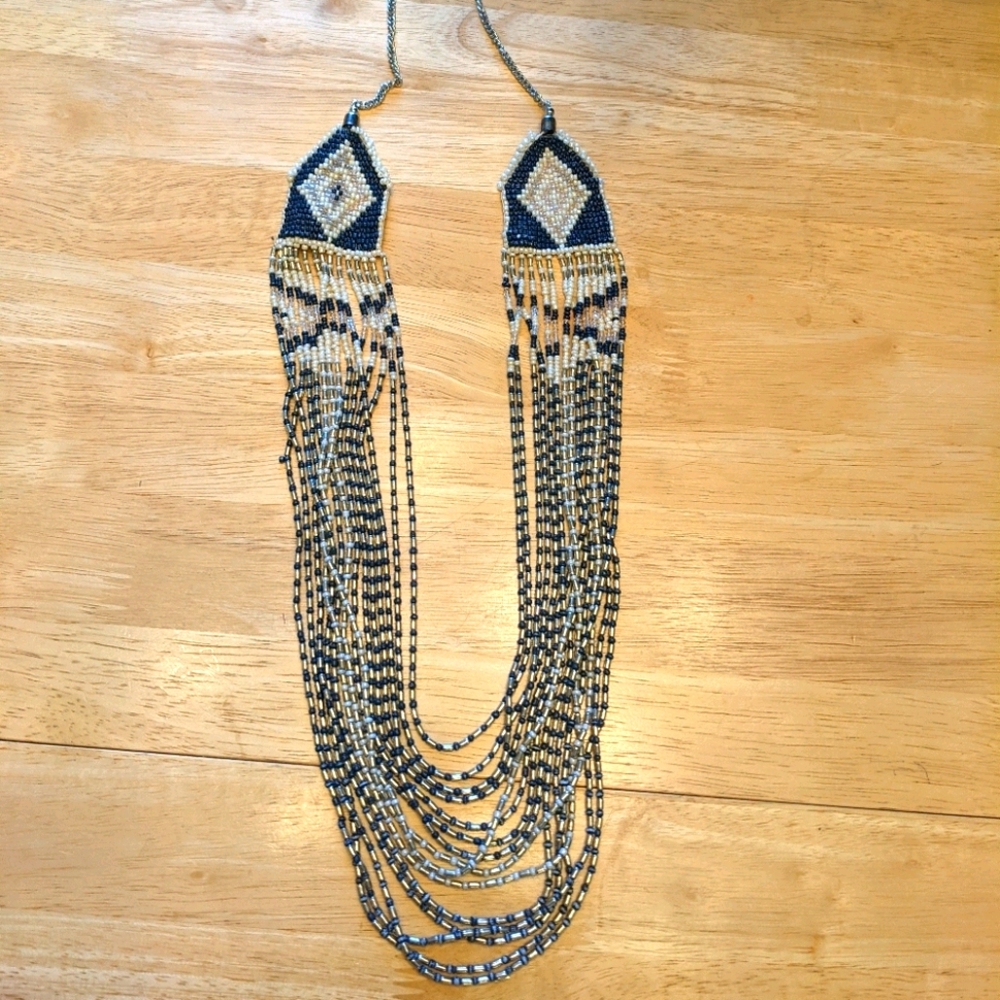 Handmade beaded layered necklace